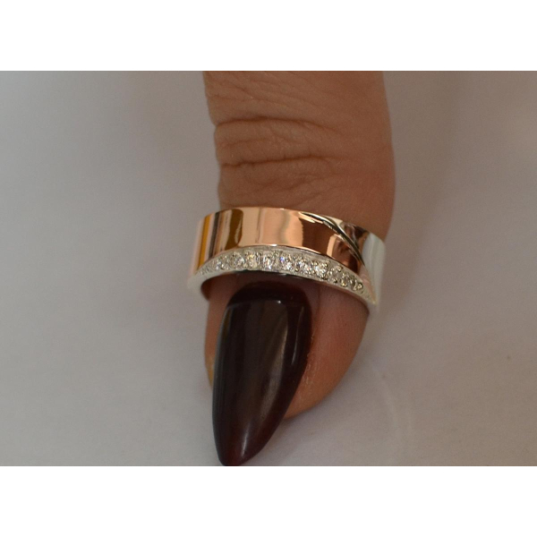 Обручальное кольцо из серебра с золотом (Обр14)