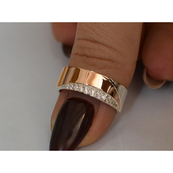 Обручальное кольцо из серебра с золотом (Обр14)