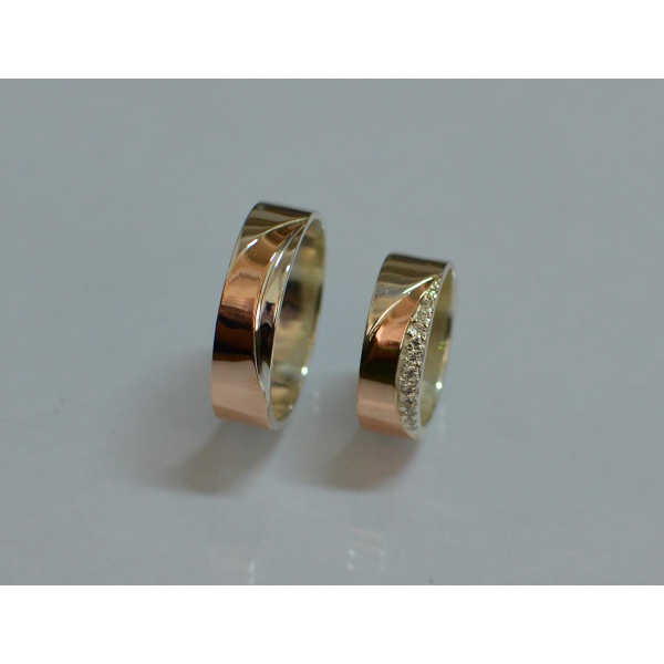 Пара обручальных колец из серебра (Обр1415)