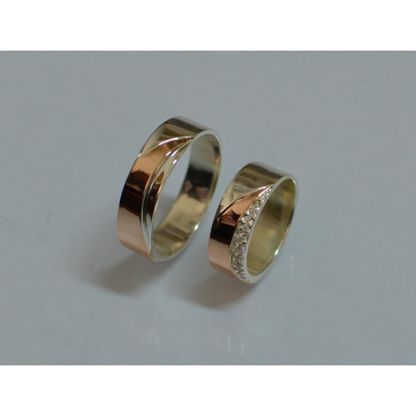 Пара обручальных колец из серебра (Обр1415)