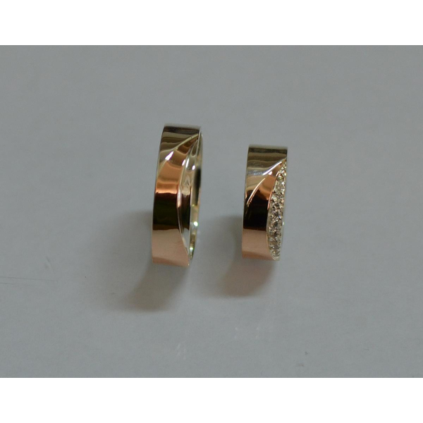 Пара обручальных колец из серебра (Обр1415)