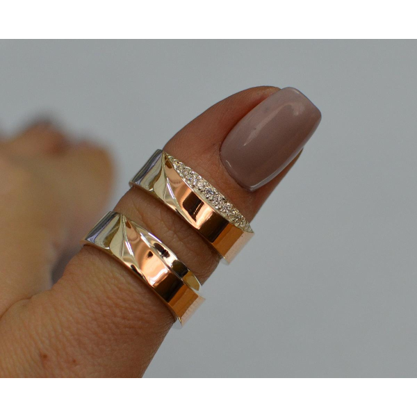 Пара обручальных колец из серебра (Обр1415)