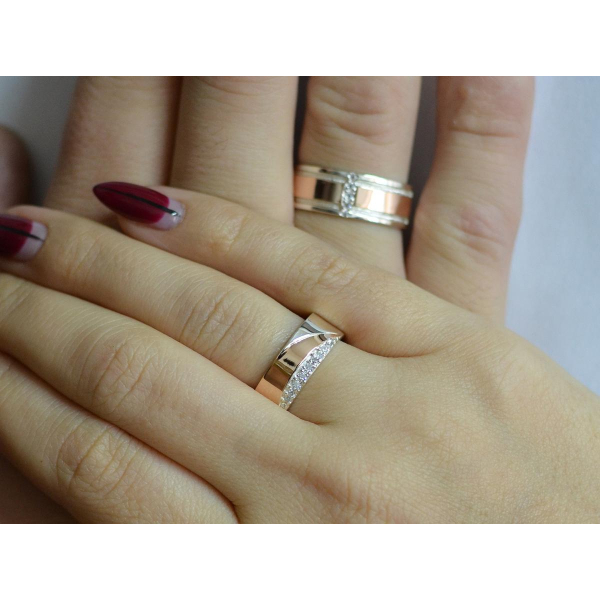 Пара обручальных колец из серебра (Обр1416)