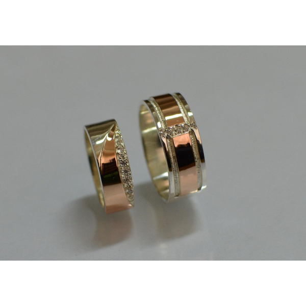 Пара обручальных колец из серебра (Обр1416)