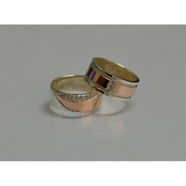 Пара обручальных колец из серебра (Обр1416)