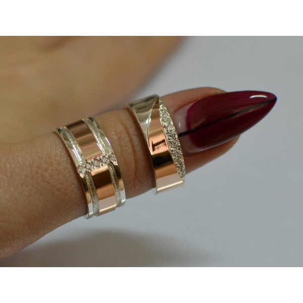 Пара обручальных колец из серебра (Обр1416)