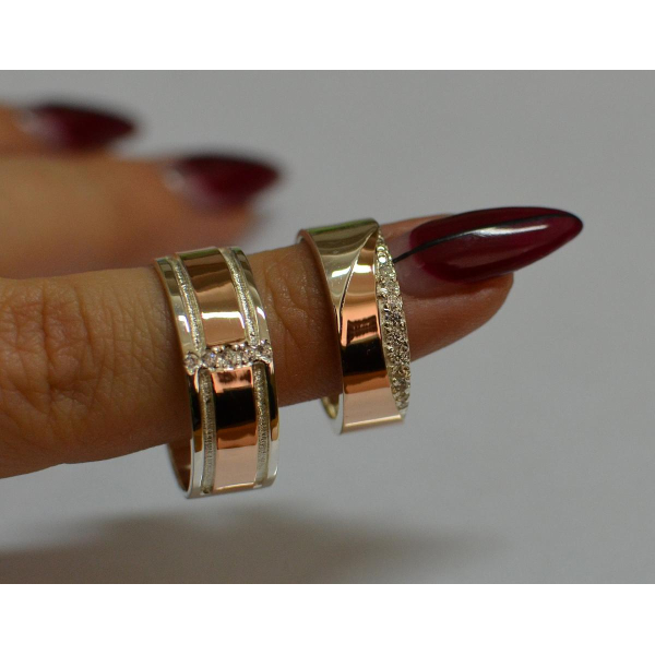 Пара обручальных колец из серебра (Обр1416)