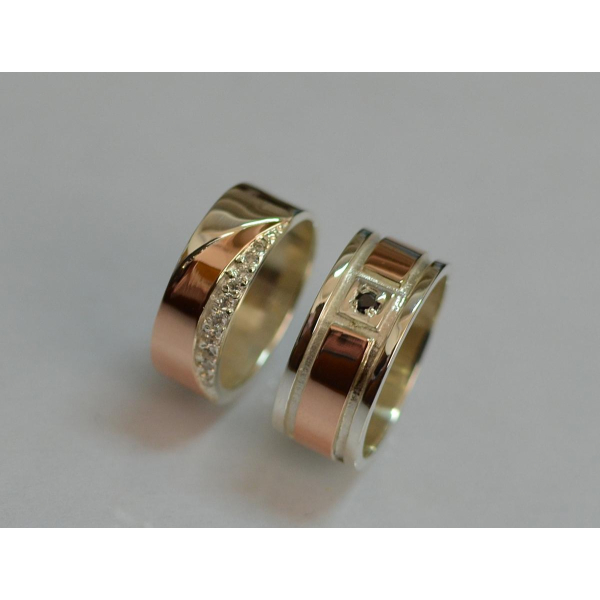 Пара обручальных колец из серебра (Обр1417)