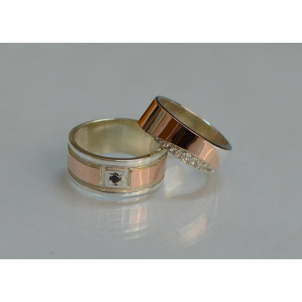 Пара обручальных колец из серебра (Обр1417)