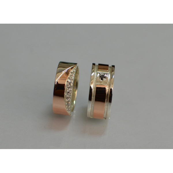 Пара обручальных колец из серебра (Обр1417)