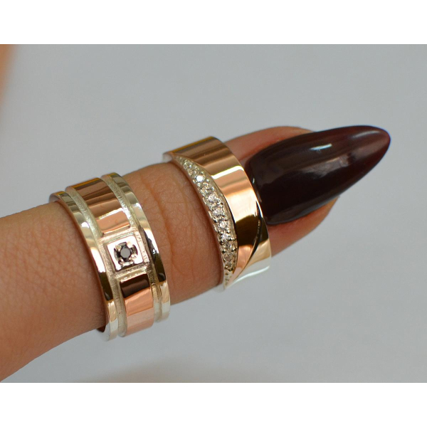 Пара обручальных колец из серебра (Обр1417)