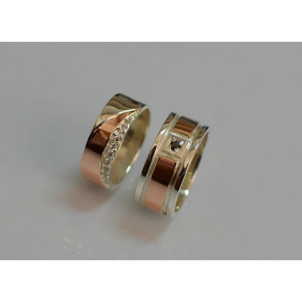 Пара обручальных колец из серебра (Обр1417)