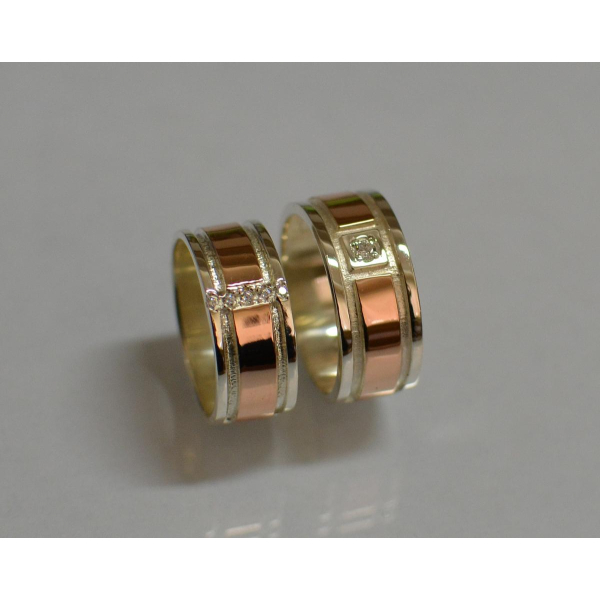 Пара обручальных колец из серебра (Обр1617)