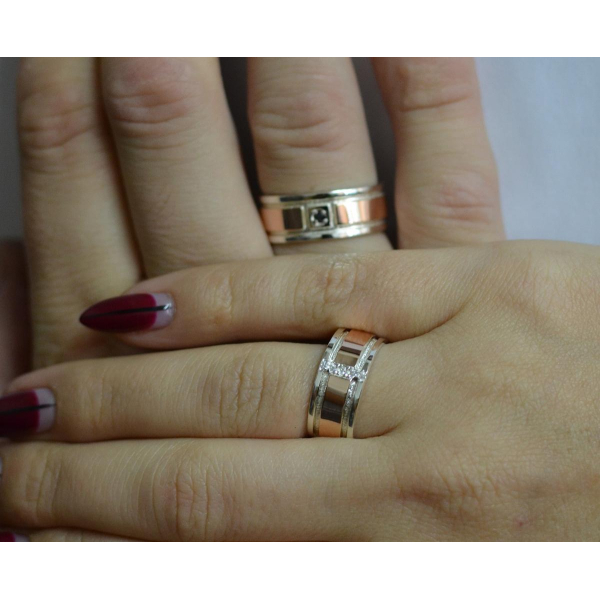 Пара обручальных колец из серебра (Обр1617)