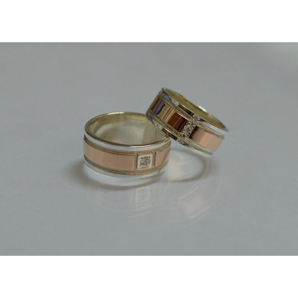 Пара обручальных колец из серебра (Обр1617)