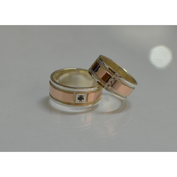 Пара обручальных колец из серебра (Обр1617)