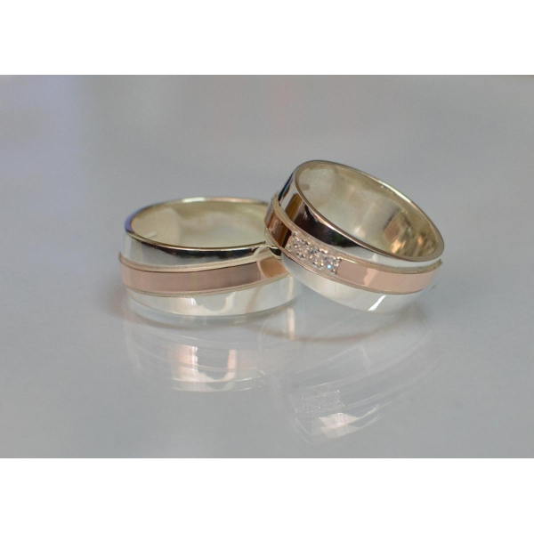 Пара серебряных обручальных колец (Обр1819)