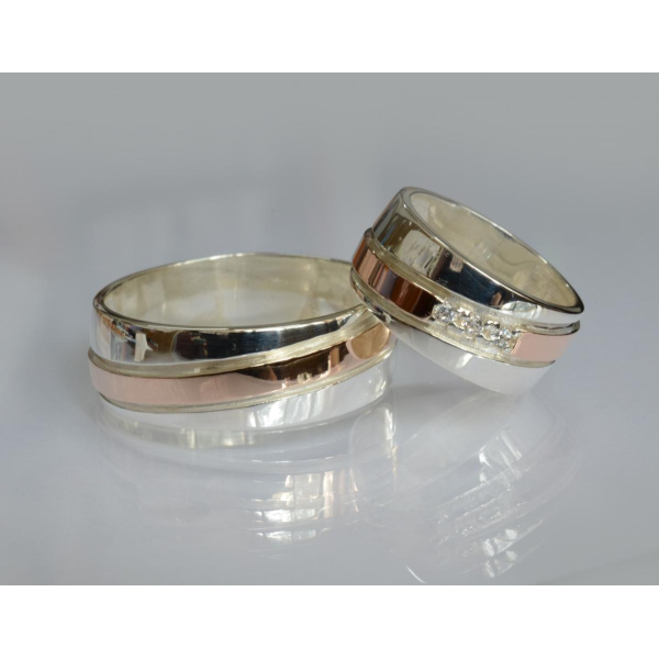 Пара серебряных обручальных колец (Обр1819)