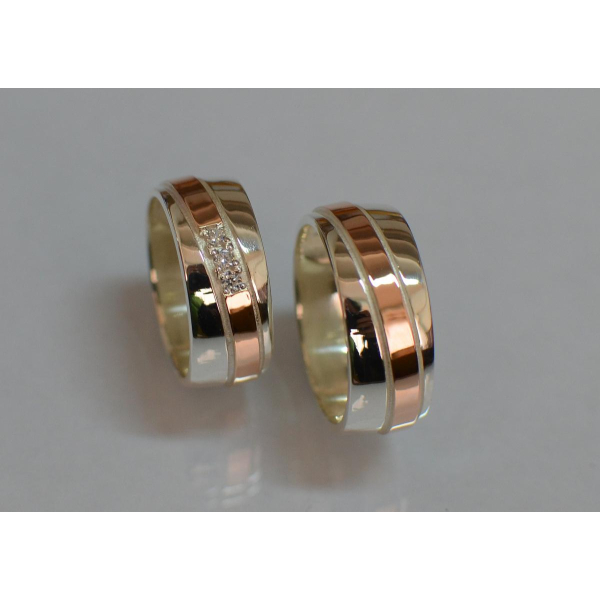 Пара серебряных обручальных колец (Обр1819)