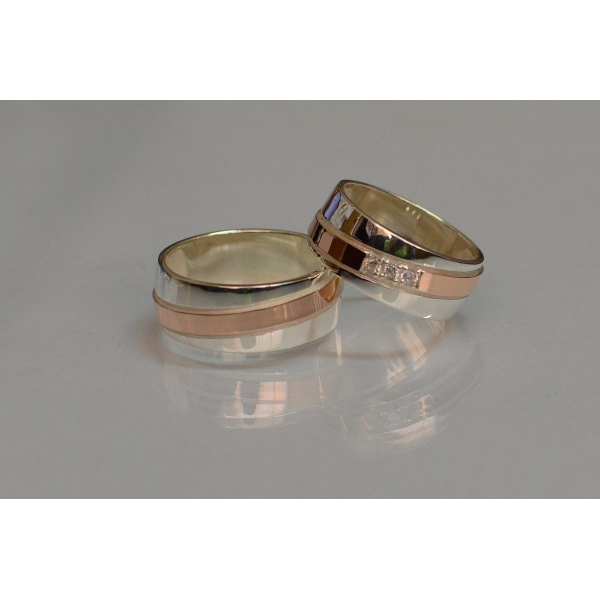 Пара серебряных обручальных колец (Обр1819)