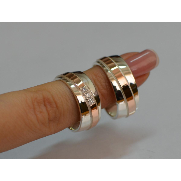 Пара серебряных обручальных колец (Обр1819)