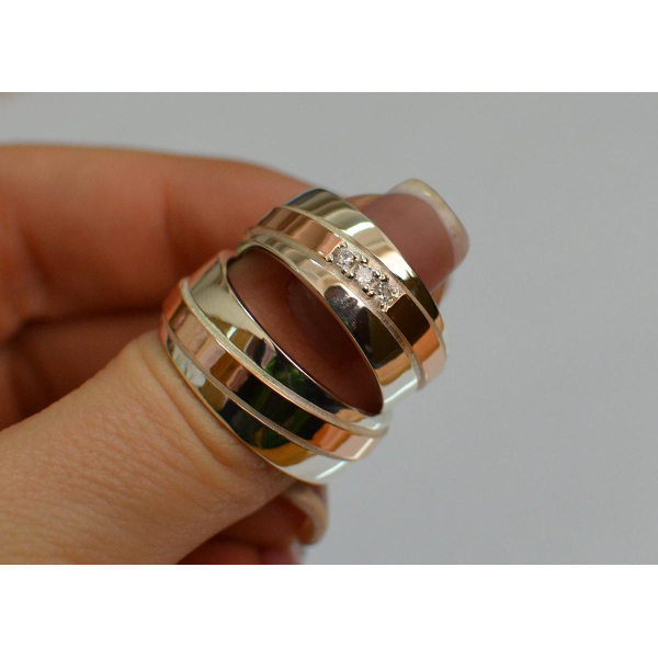 Пара серебряных обручальных колец (Обр1819)