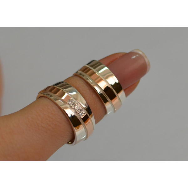 Пара серебряных обручальных колец (Обр1819)