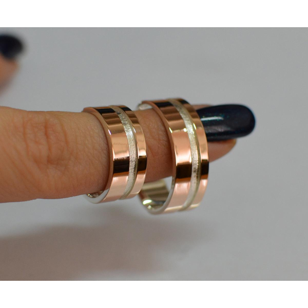 Срібна обручка з золотом (Обр20)