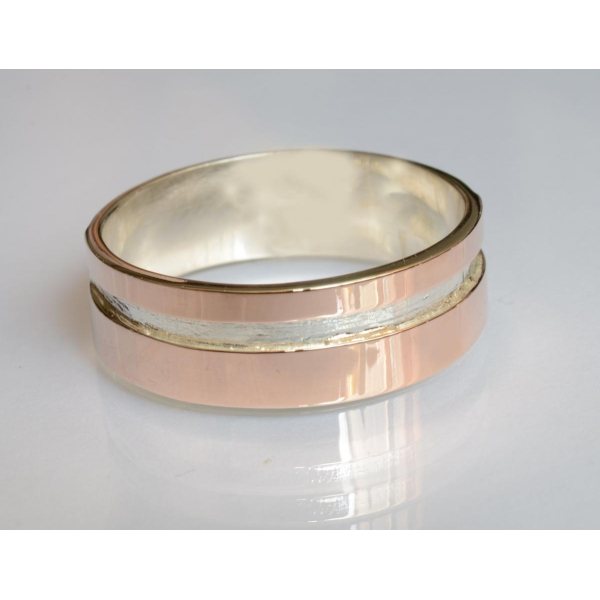 Срібна обручка з золотом (Обр20)