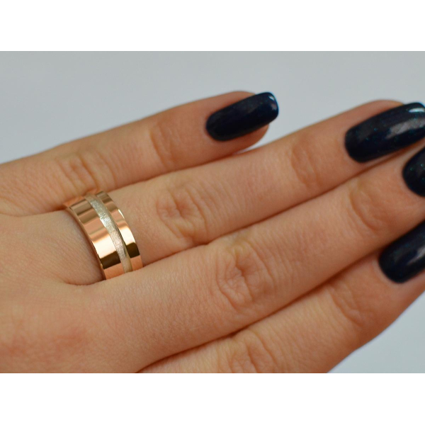 Срібна обручка з золотом (Обр20)