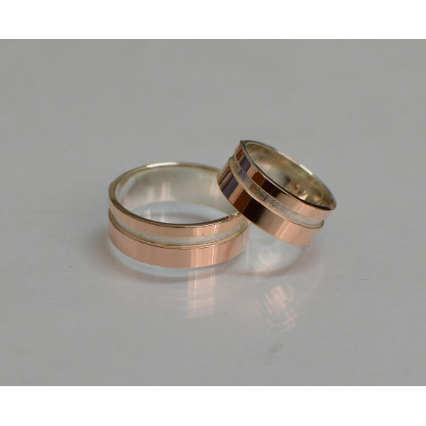 Срібна обручка з золотом (Обр20)