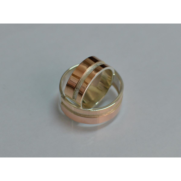 Срібна обручка з золотом (Обр20)