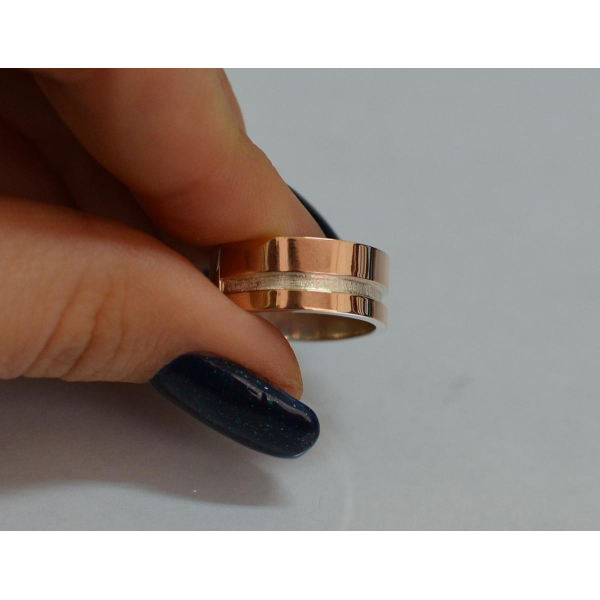 Срібна обручка з золотом (Обр20)