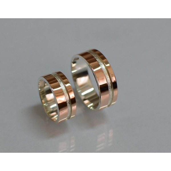 Срібна обручка з золотом (Обр20)