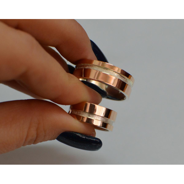 Срібна обручка з золотом (Обр20)