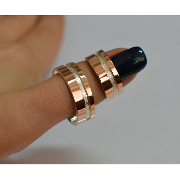 Срібна обручка з золотом (Обр20)