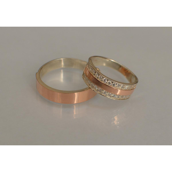 Пара серебряных обручальных колец (Обр2002к)