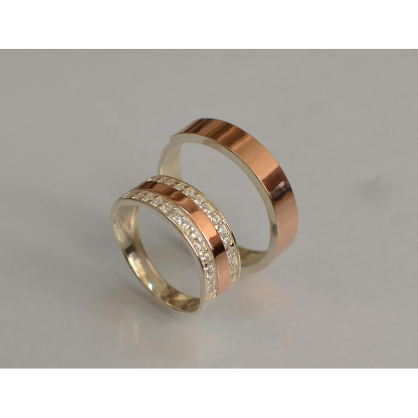 Пара серебряных обручальных колец (Обр2002к)