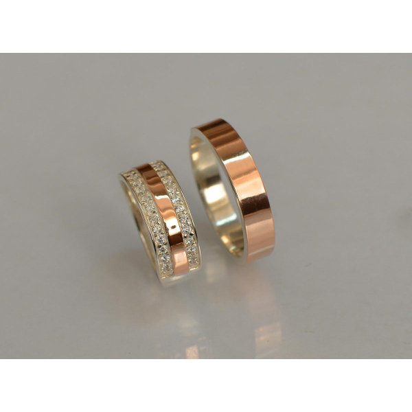 Пара серебряных обручальных колец (Обр2002к)