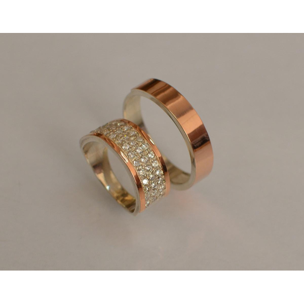 Пара серебряных обручальных колец (Обр2014к)