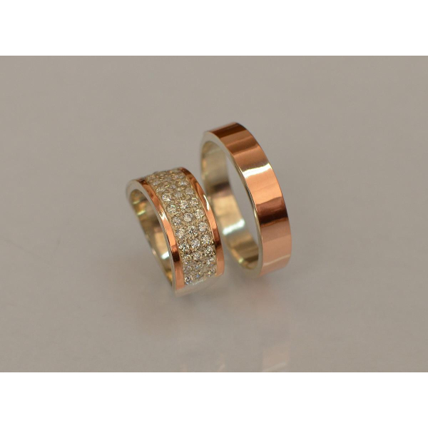 Пара серебряных обручальных колец (Обр2014к)