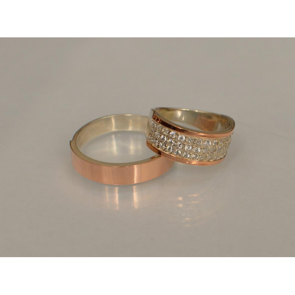 Пара серебряных обручальных колец (Обр2014к)