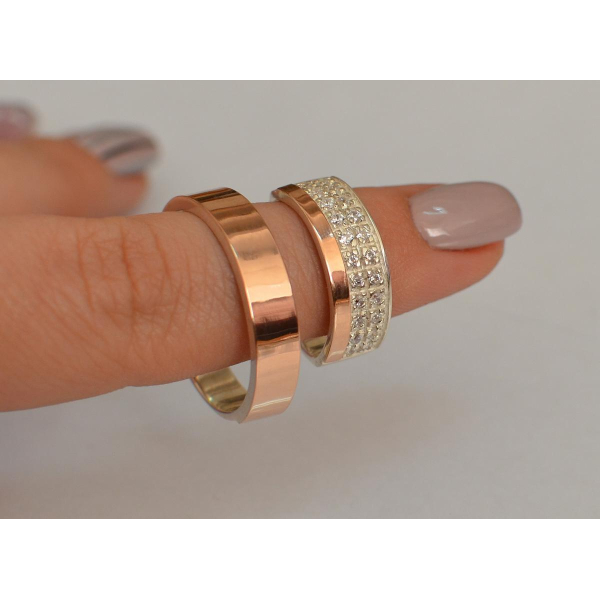 Пара серебряных обручальных колец (Обр2017к)