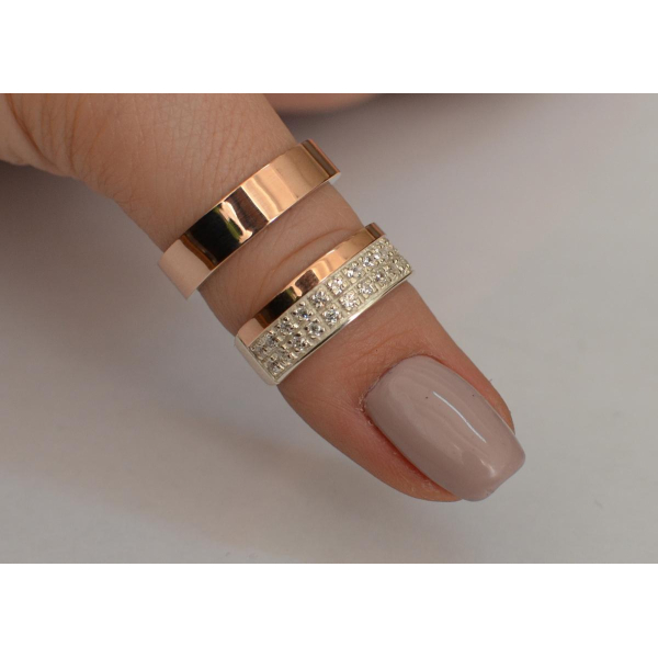 Пара серебряных обручальных колец (Обр2017к)