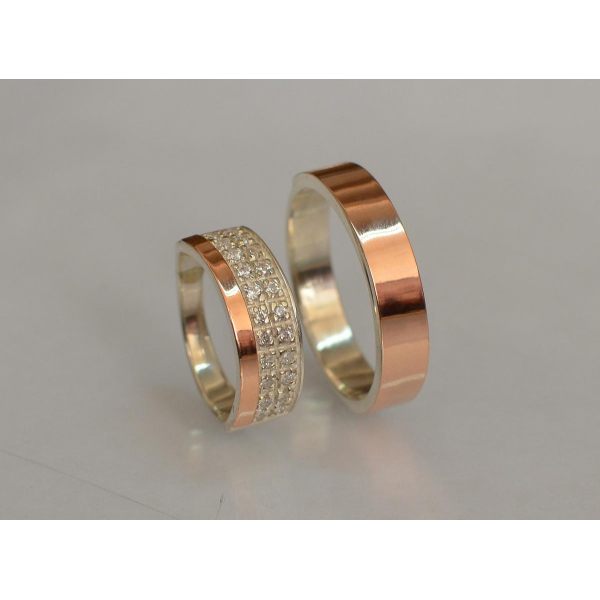 Пара серебряных обручальных колец (Обр2017к)