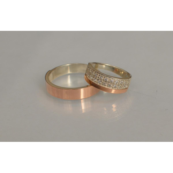 Пара серебряных обручальных колец (Обр2017к)