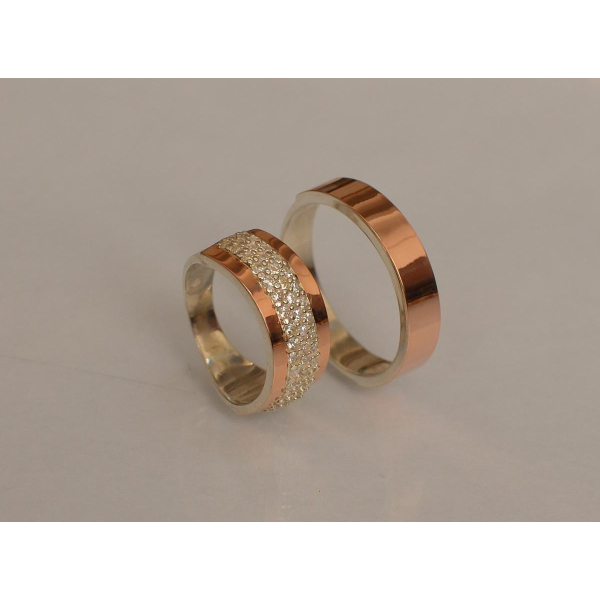 Пара обручальных колец из серебра (Обр2029к)