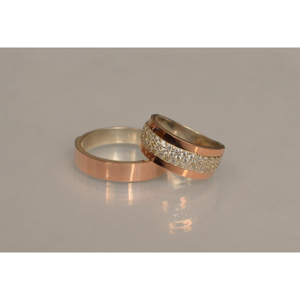 Пара обручальных колец из серебра (Обр2029к)