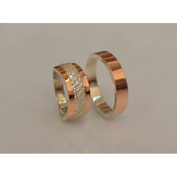 Пара обручальных колец из серебра (Обр2029к)