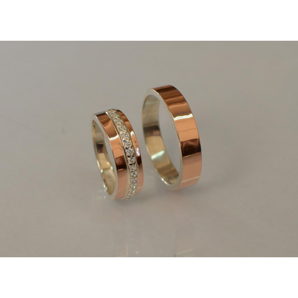 Пара серебряных обручальных колец (Обр2040к)